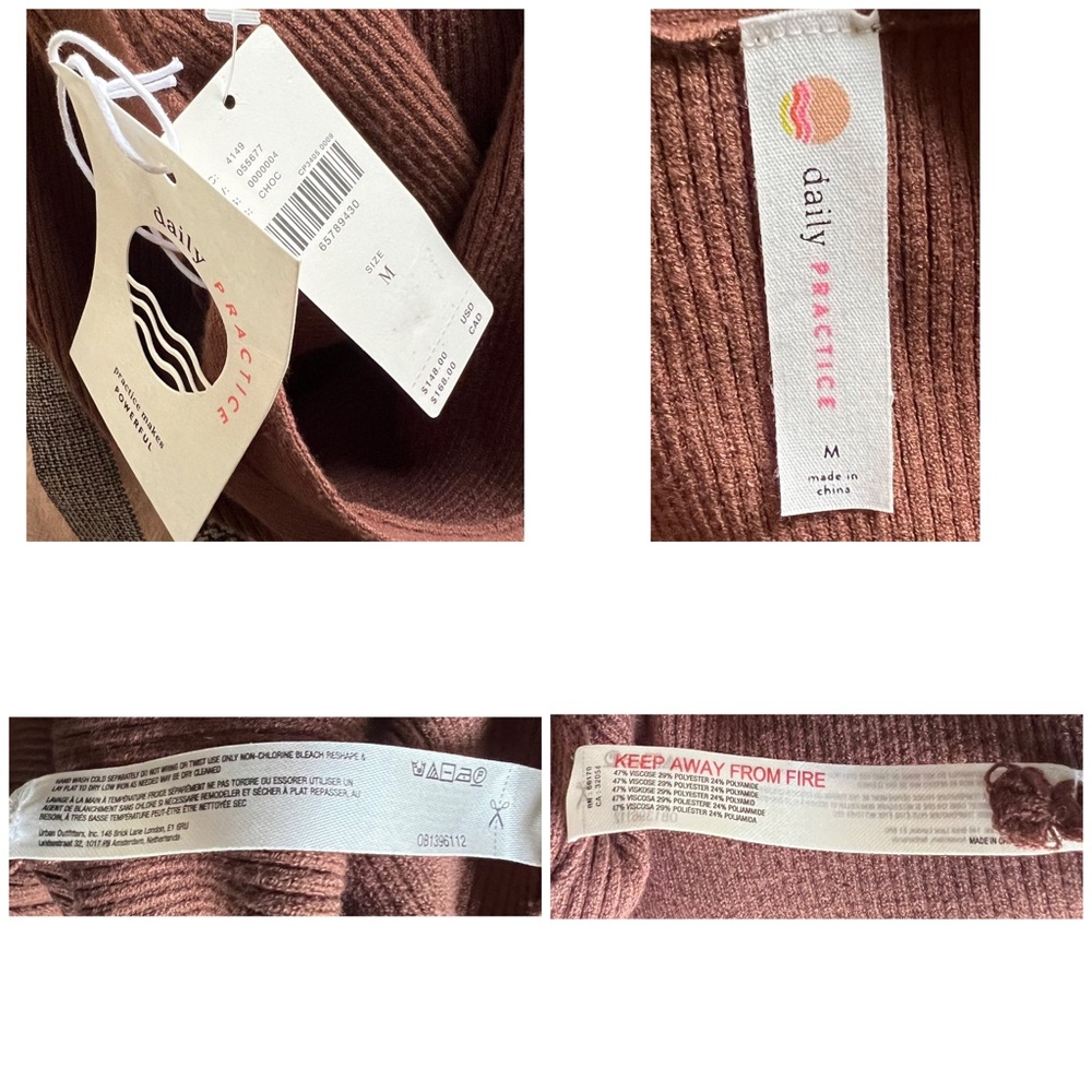 Anthropologie Daily Practice Slim V-Neck Two Piece Knit Dress Set M - Picture 14 of 14